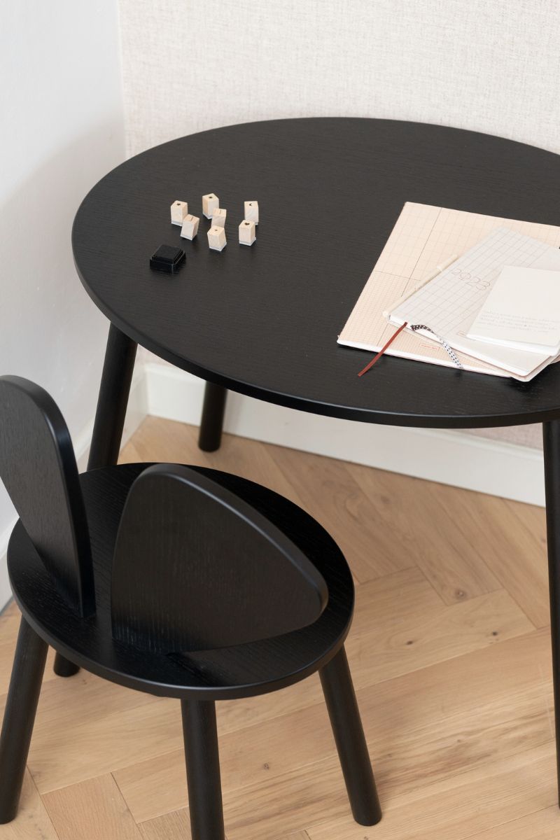 Tammepuidust laua ja tööriistakomplekt School Black (6-10 aastat)
