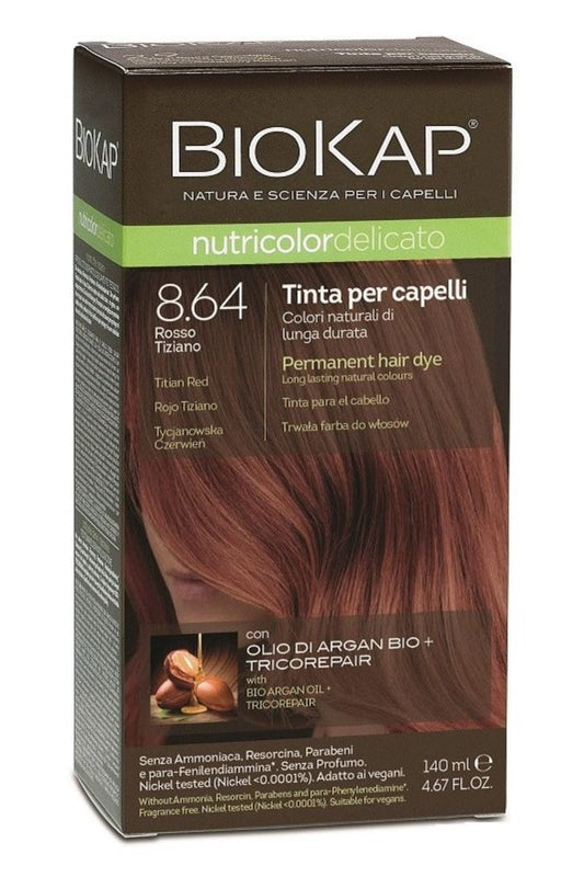 Püsivärv BIOKAP NUTRICOLOR DELICATO 8.64 titaanpunane