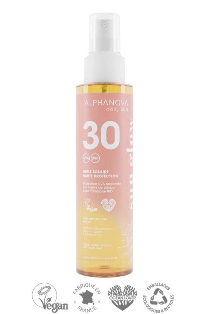 DAILY SUN SPF30 veekindel sprei päevitusõli vaarikaseemne ja jojobaõliga monoi lõhnaga 125 ml