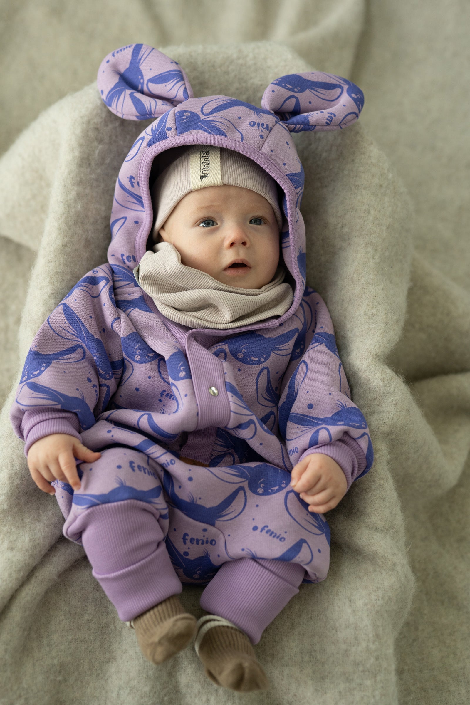 Eared Jumpsuit for Babies and Kids - Lilac Fenio