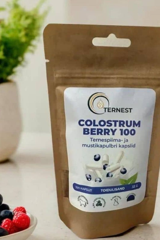 Colostrum Berry 100 ternespiima- ja mustikapulbri kapslid 33 g 100 kapslit