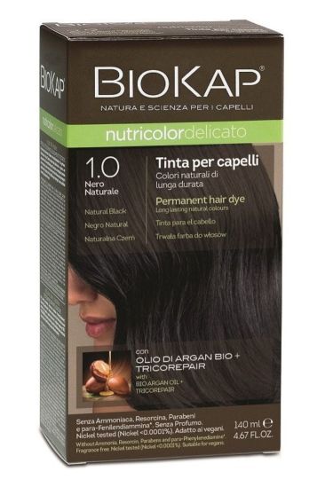 Püsivärv BIOKAP NUTRICOLOR DELICATO 1.0 naturaalne must